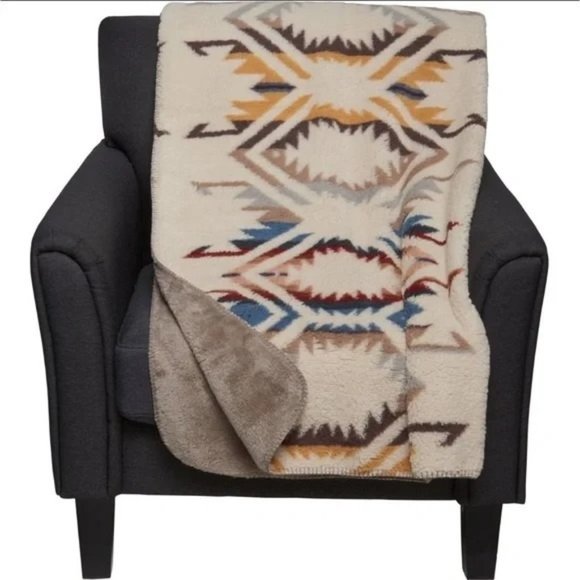 Pendleton Other - NWT Pendleton White Sands Sherpa Fleece 50x70 Aztec Throw Blanket Southwest